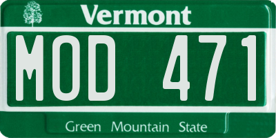 VT license plate MOD471