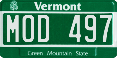 VT license plate MOD497