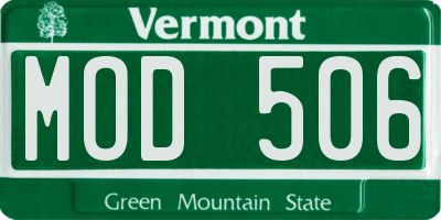 VT license plate MOD506