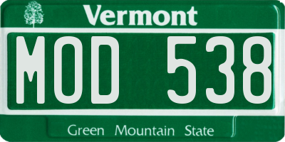 VT license plate MOD538