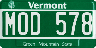 VT license plate MOD578