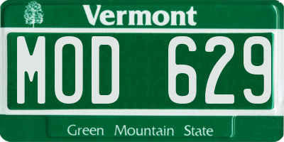 VT license plate MOD629