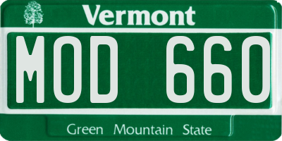 VT license plate MOD660