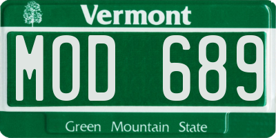 VT license plate MOD689