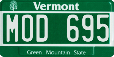 VT license plate MOD695