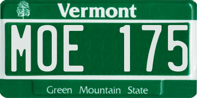 VT license plate MOE175