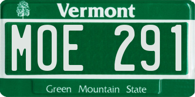 VT license plate MOE291