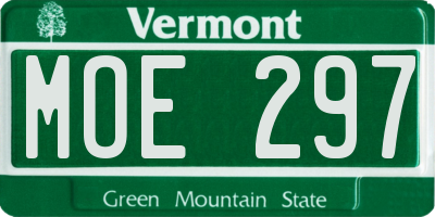VT license plate MOE297