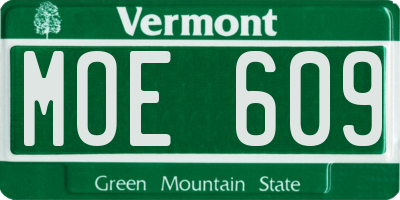 VT license plate MOE609