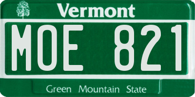 VT license plate MOE821