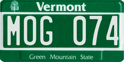 VT license plate MOG074