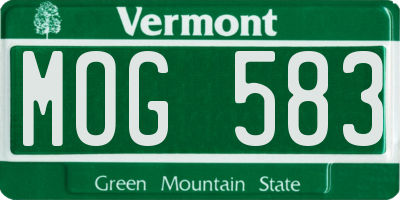 VT license plate MOG583