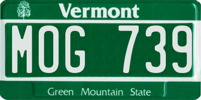 VT license plate MOG739