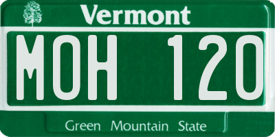 VT license plate MOH120
