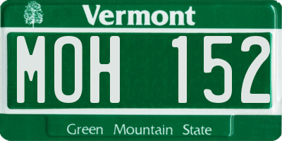 VT license plate MOH152