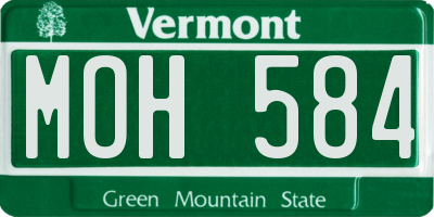 VT license plate MOH584