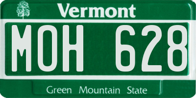VT license plate MOH628