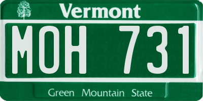 VT license plate MOH731