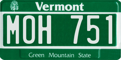 VT license plate MOH751