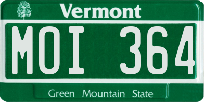 VT license plate MOI364