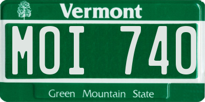 VT license plate MOI740