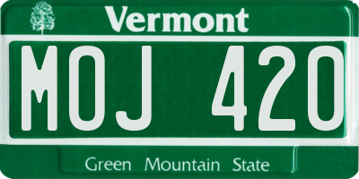 VT license plate MOJ420