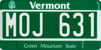 VT license plate MOJ631