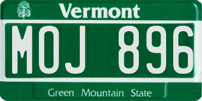 VT license plate MOJ896
