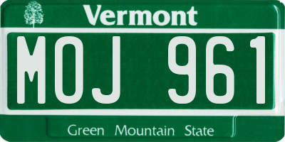VT license plate MOJ961