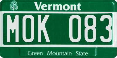 VT license plate MOK083