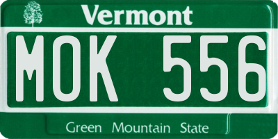 VT license plate MOK556