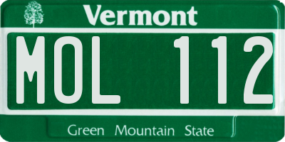 VT license plate MOL112