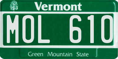 VT license plate MOL610