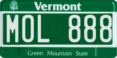 VT license plate MOL888
