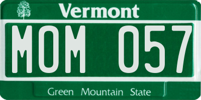 VT license plate MOM057
