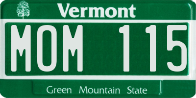 VT license plate MOM115