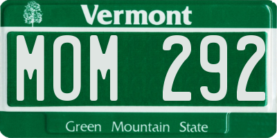 VT license plate MOM292