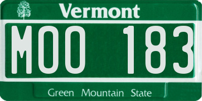 VT license plate MOO183