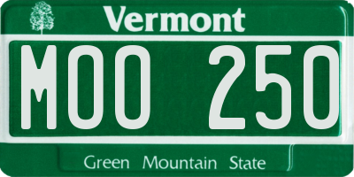 VT license plate MOO250