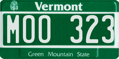 VT license plate MOO323