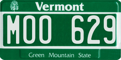 VT license plate MOO629