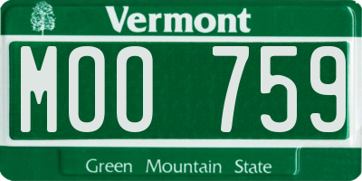 VT license plate MOO759