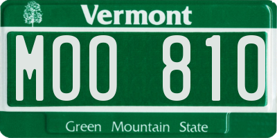 VT license plate MOO810