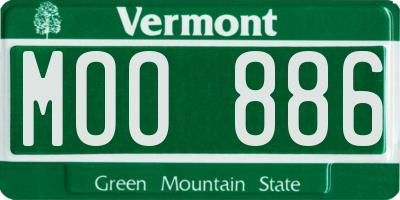 VT license plate MOO886