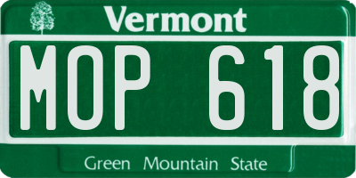 VT license plate MOP618