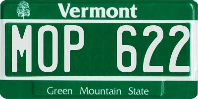 VT license plate MOP622