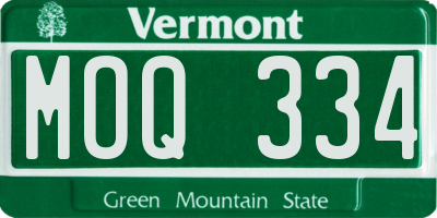 VT license plate MOQ334