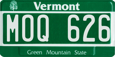 VT license plate MOQ626