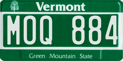 VT license plate MOQ884
