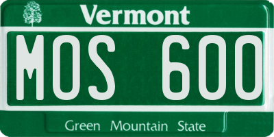 VT license plate MOS600